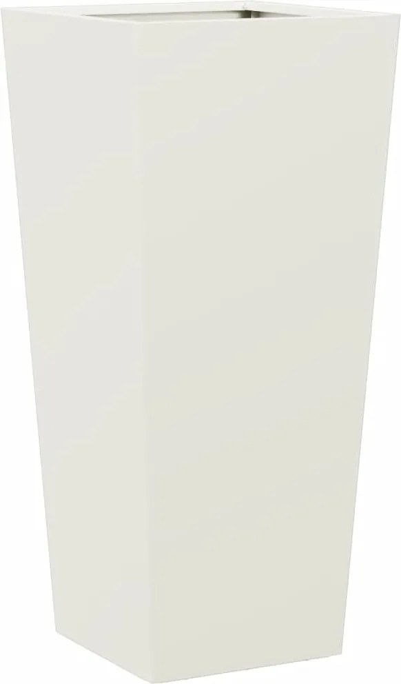 vidaXL Jardinieră de grădină, alb, 35x35x75 cm, oțel