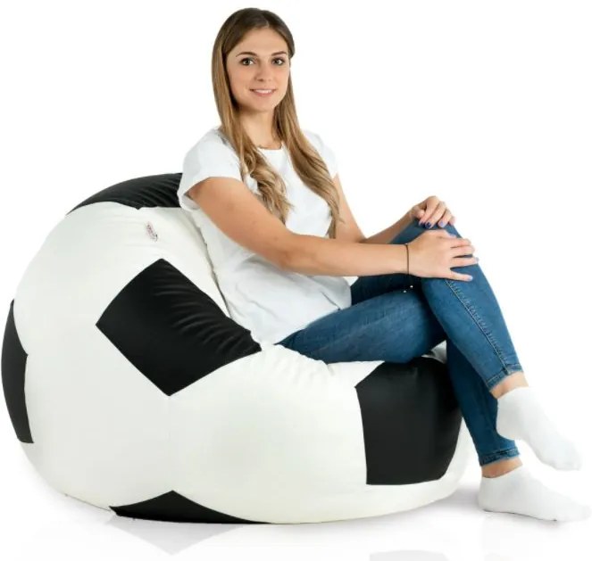 Scaun Minge de fotbal Negru / Alb XL