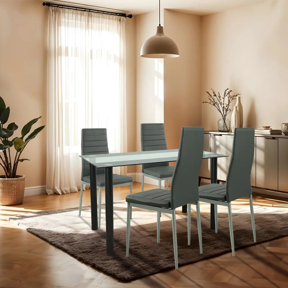 Set de masă Mezza 4+1 gri-gri