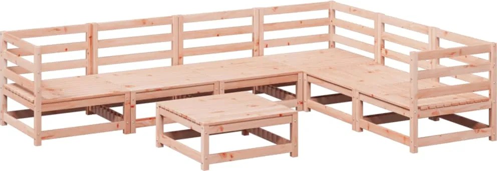 vidaXL Set canapele grădină, 7 piese, lemn masiv brad douglas