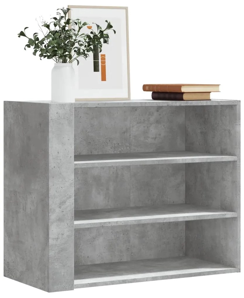 vidaXL Dulap de perete, gri beton, 75x35x60 cm, lemn prelucrat