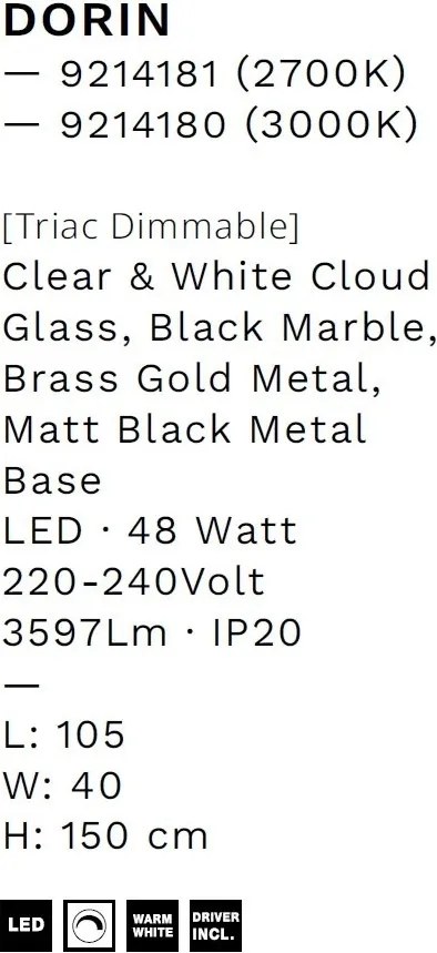 Lustra decorativa cu 8 pendule LED 2700K DORIN