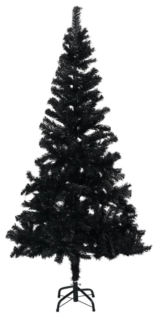 vidaXL Pom de crăciun artificial cu suport, negru, 150 cm, pvc