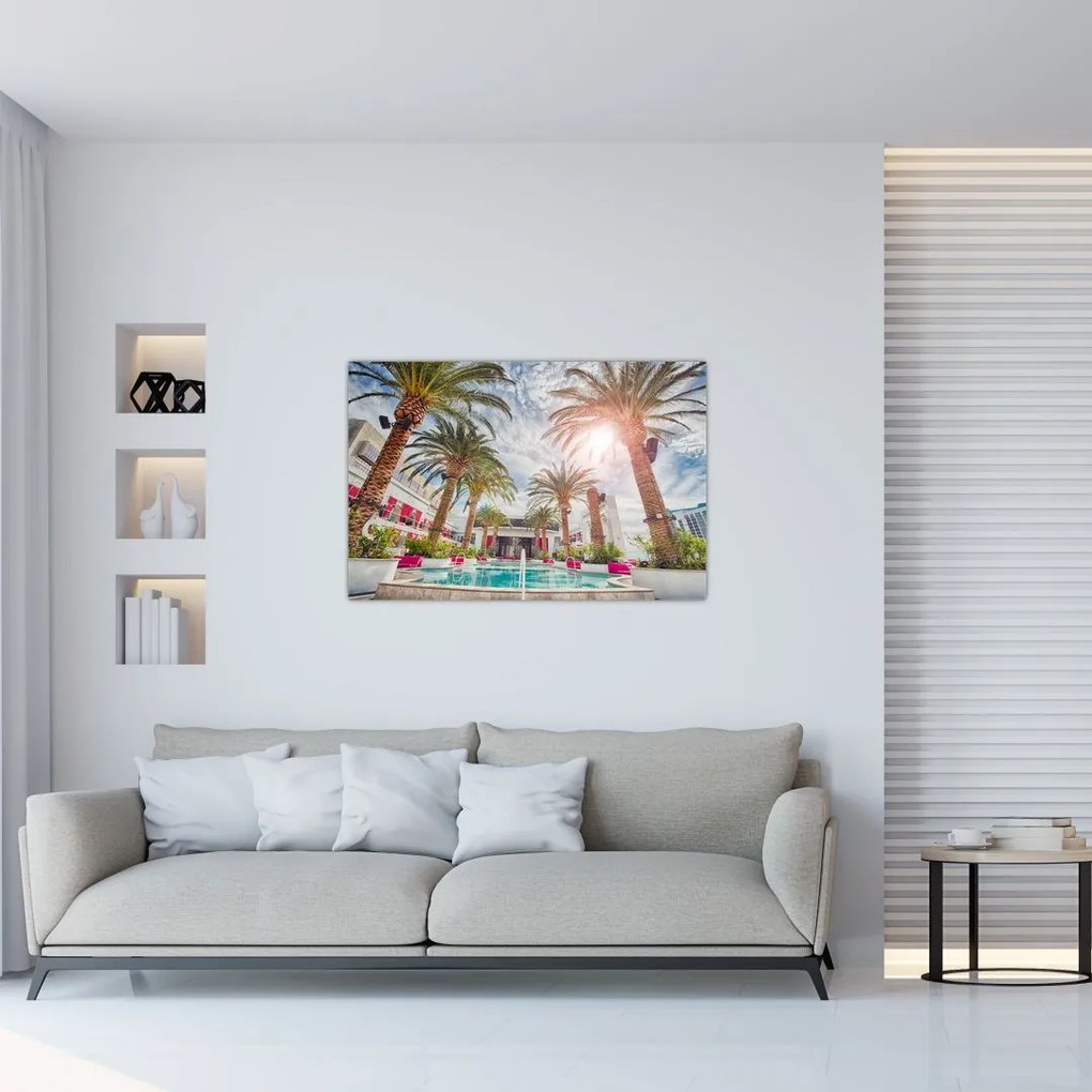 Tablou - palmier cu bazin (90x60 cm)