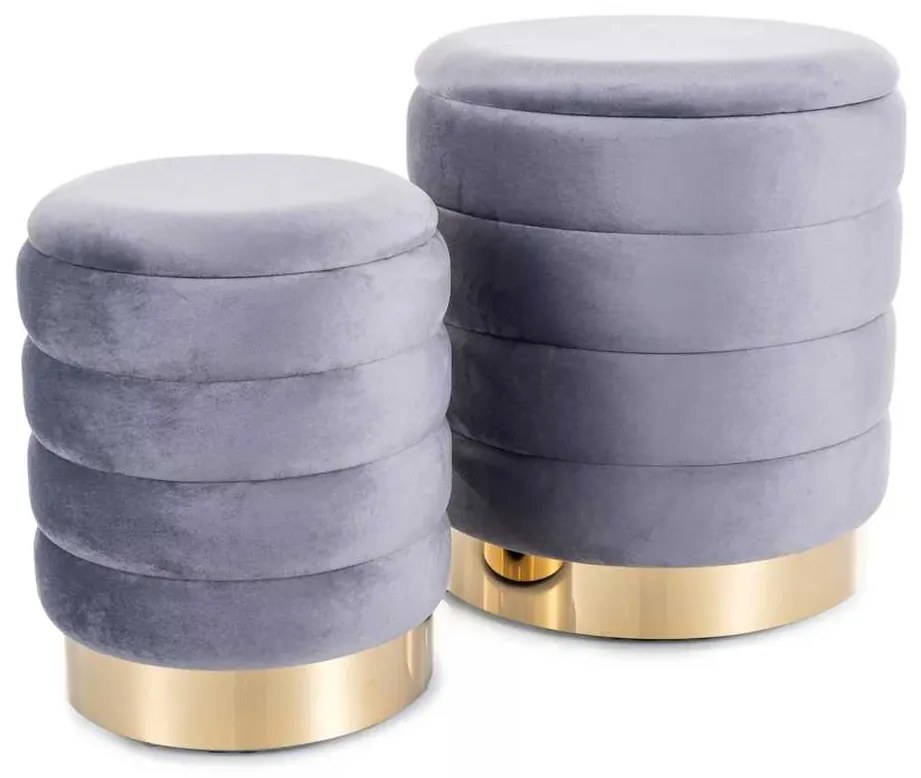 Taburet Bonfol Velvet, gri
