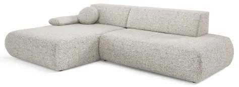 Colțar extensibil PRATO, cu spațiu de depozitare, în formă de L (orientare stânga), bej