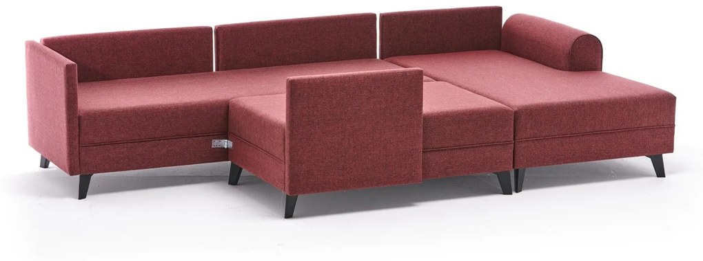 Canapea extensibilă de colț Belen - Claret Red