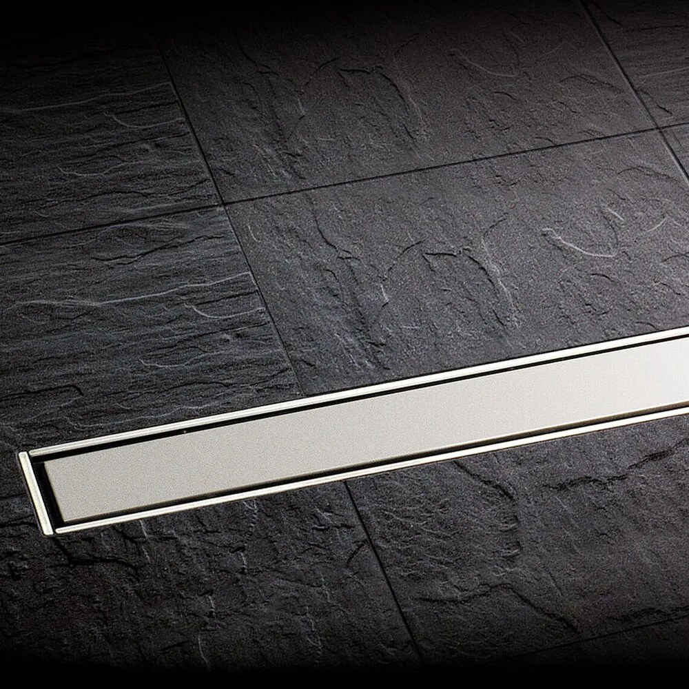 Set complet rigola pentru dus Kessel Linearis Compact 65 cm inox cu sita de par si clapeta multistop