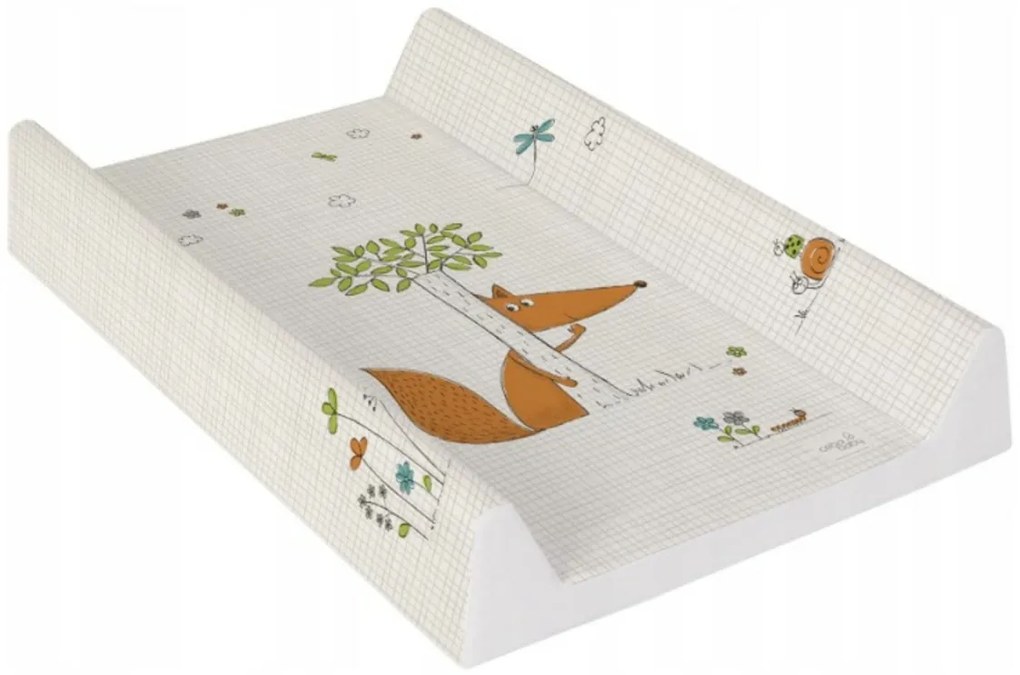 Pernuță de înfășat CEBA 50x80cm, părți dure, înălțate - Vulpe, ecru