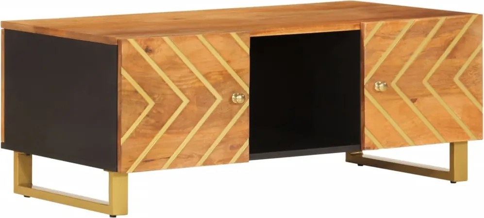 vidaXL Măsuță de cafea, maro și negru, 100x54x40 cm, lemn masiv mango