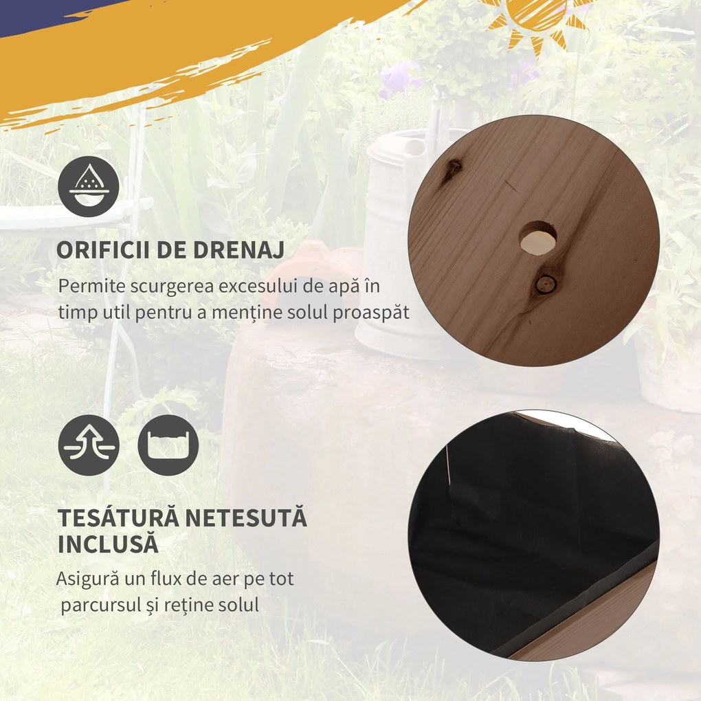 Outsunny Raised Garden Bed Planter Box w/ 8 Grow Grids, Storage Shelf & Lockable Wheels | Aosom Romania