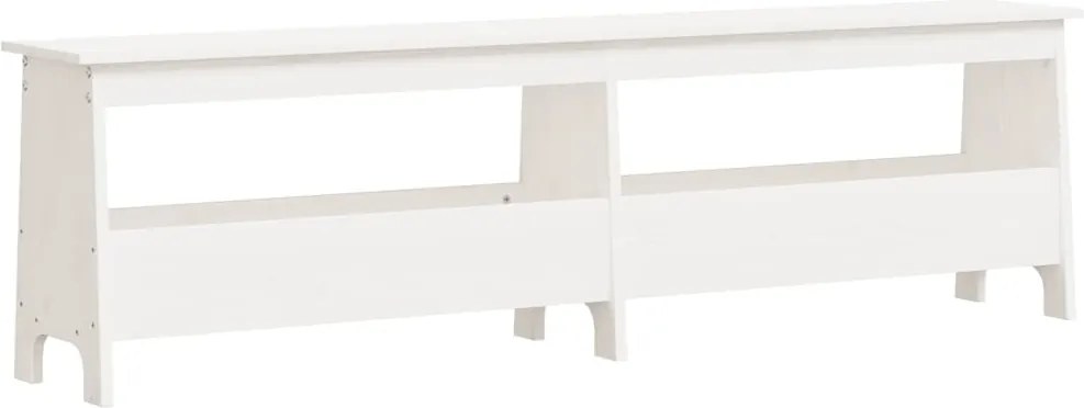 vidaXL Bancă de hol, alb, 160x28x45 cm, lemn masiv de pin