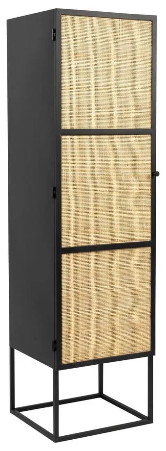 Dulap vinotecă din ratan negru 40x145 cm Guuji - White Label