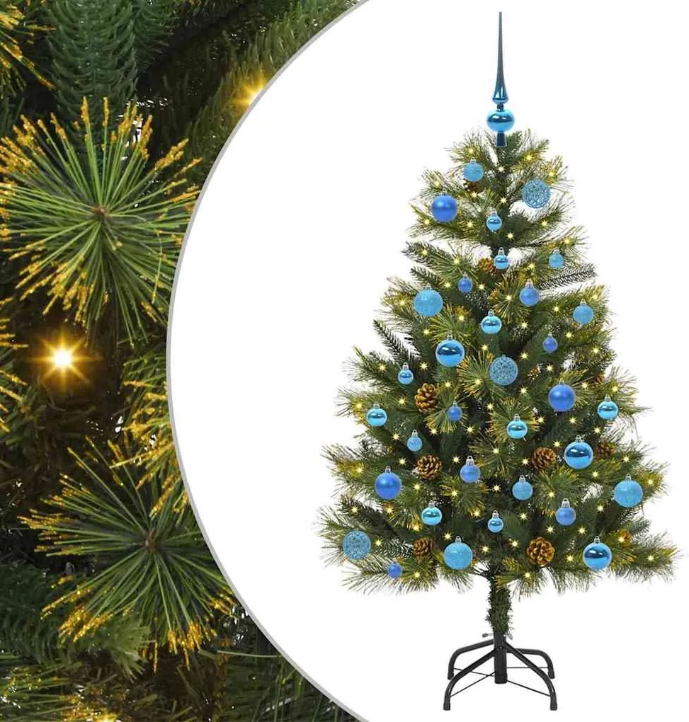 vidaXL Pom de Crăciun Artificial cu Ramuri Articulare și Conuri 150 cm