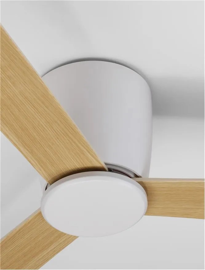 Ventilator de tavan cu telecomanda design modern DELL alb/lemn