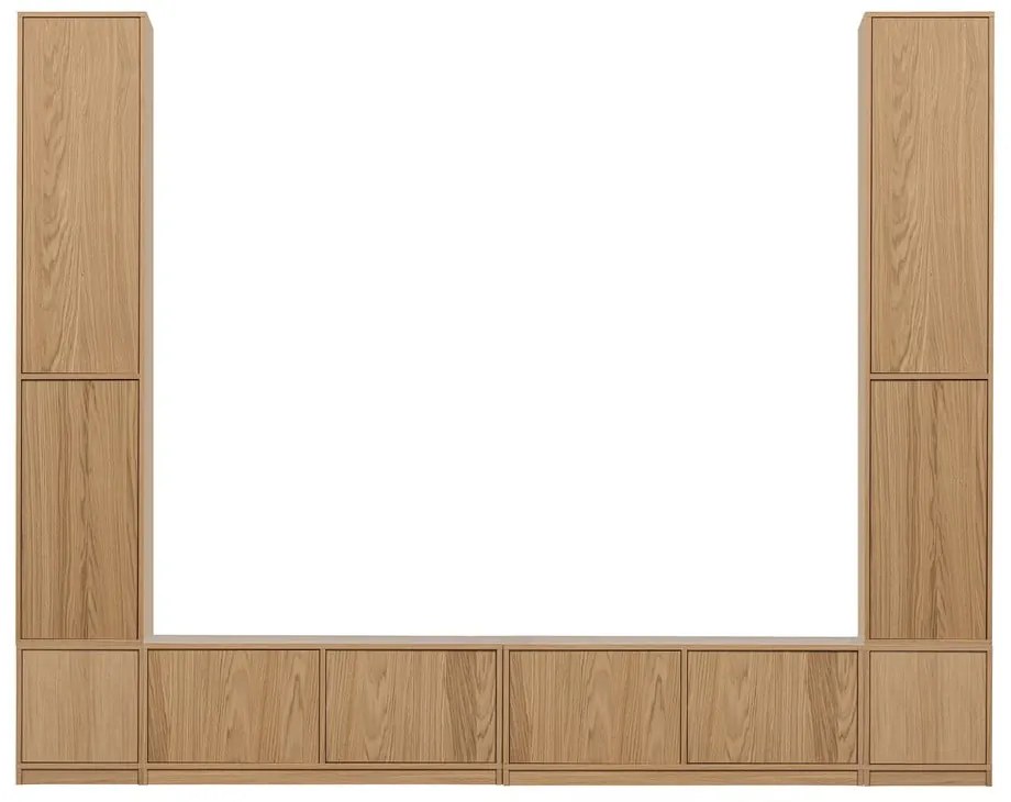 Set TV în culoare naturală cu aspect de lemn de stejar 300x243 cm Modulair – vtwonen