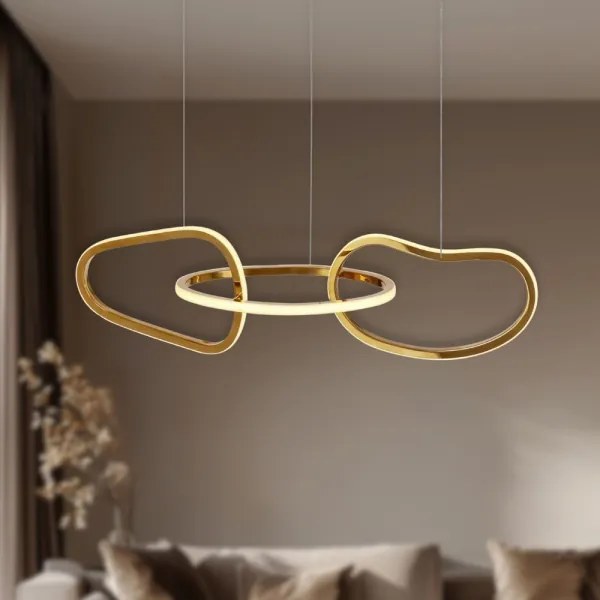 Candelabru LED ANNELI pe cablu, 30 W, 230 V, 80 cm, auriu