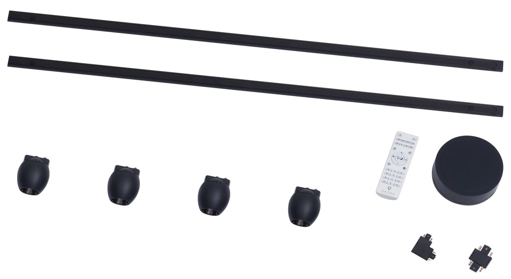 Sistem modern de iluminat pe șine cu 4 spoturi negre monofazate - Magnetic Zagaye