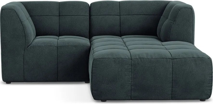 Colțar albastru cu tapițerie din catifea (cu colț pe partea dreaptă/cu șezlong) Aloha – Makamii