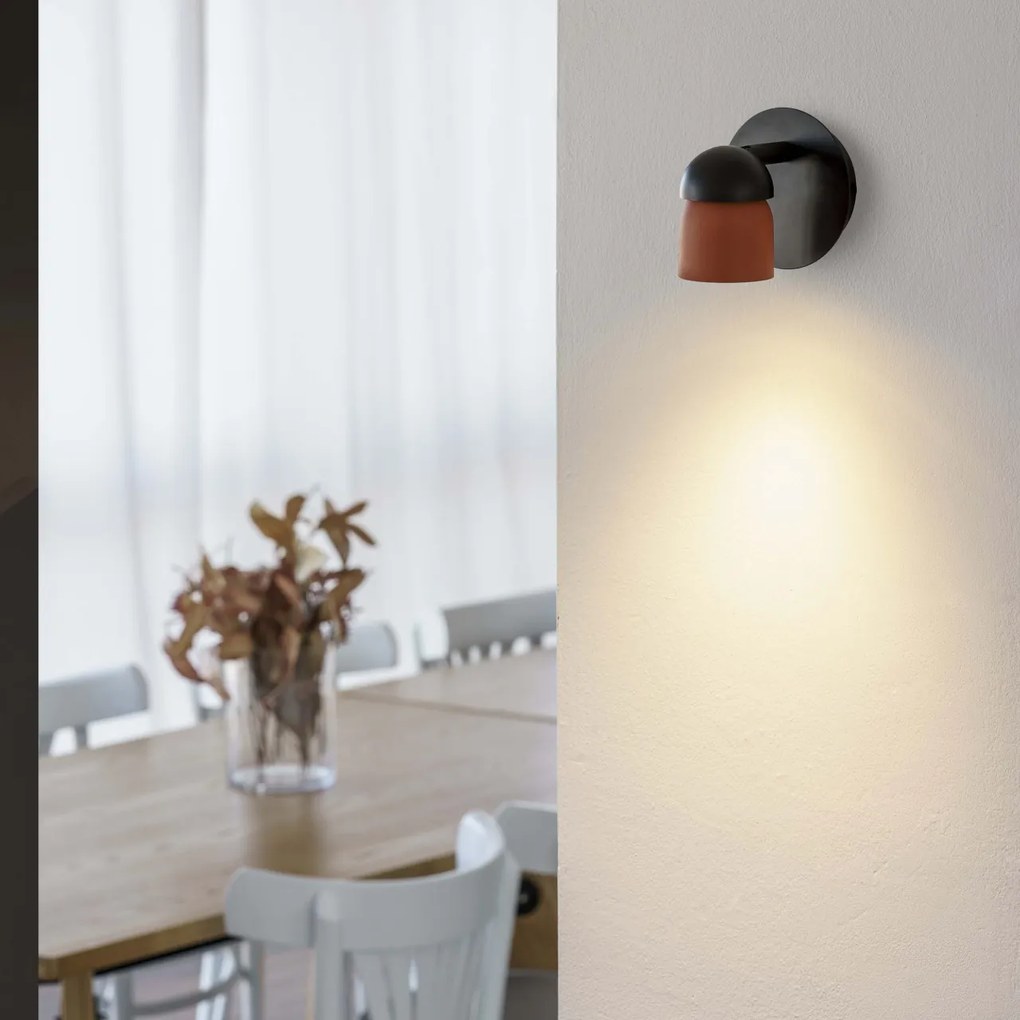 Aplica cu spot directionabil design minimalist COCO neagru/teracota
