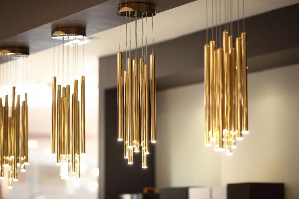 Lustra LED dimabila design Premium Class Quality ORGANIC FAT GOLD P0265D MX