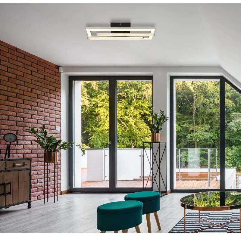 Plafoniera LED design HIGHWAY negru/nickel