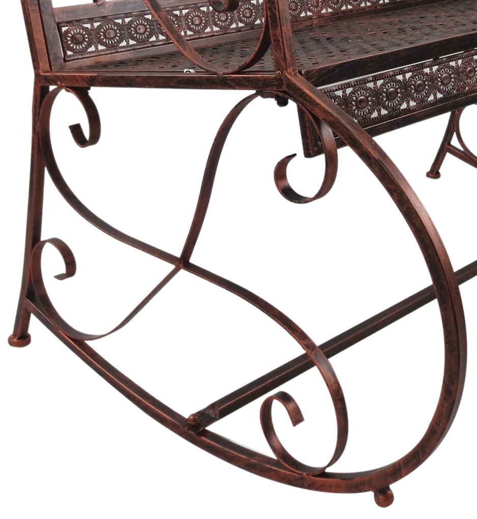 Banca metalica Balansor Outsunny cu 2 locuri, stil Vintage, Finisaj in Bronz | Aosom Romania