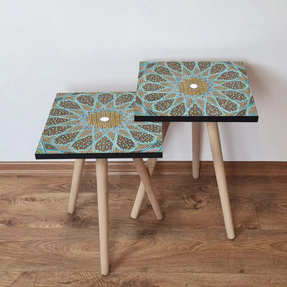 Set 2 Masute Auxiliare 2SHP340, MDF, Multicolor