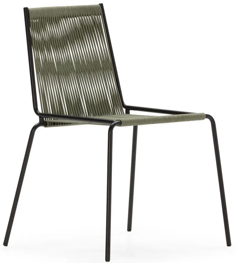 Scaune de dining verzi stivuibile 2 buc. din metal Emily – Marckeric