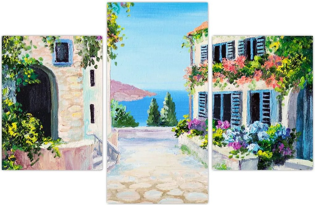 Tablou - Alee grecească, pictură în ulei (90x60 cm)