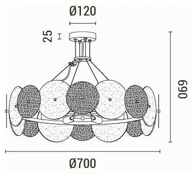 Lustră pe cablu 8xE14/40W/230V