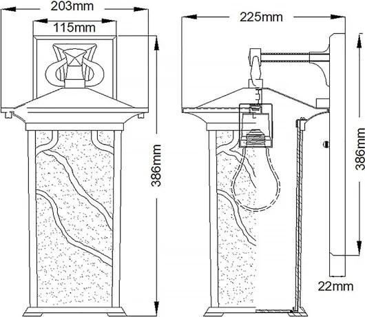 Quintiesse QN-MORRIS-L - Lampă de perete pentru exterior MORRIS L 1xE27/60W/230V IP44, finisaj bronz