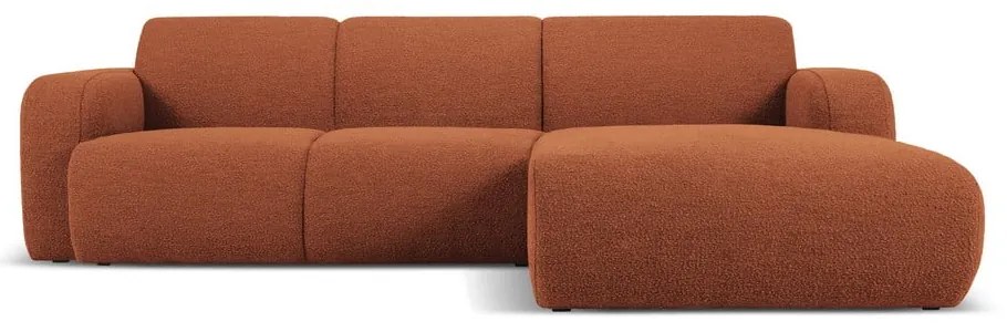 Colțar maro cu tapițerie din stofă bouclé (colț dreapta) Molino – Micadoni Home