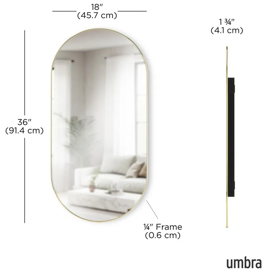 Oglindă de perete 46x91 cm Hubba – Umbra