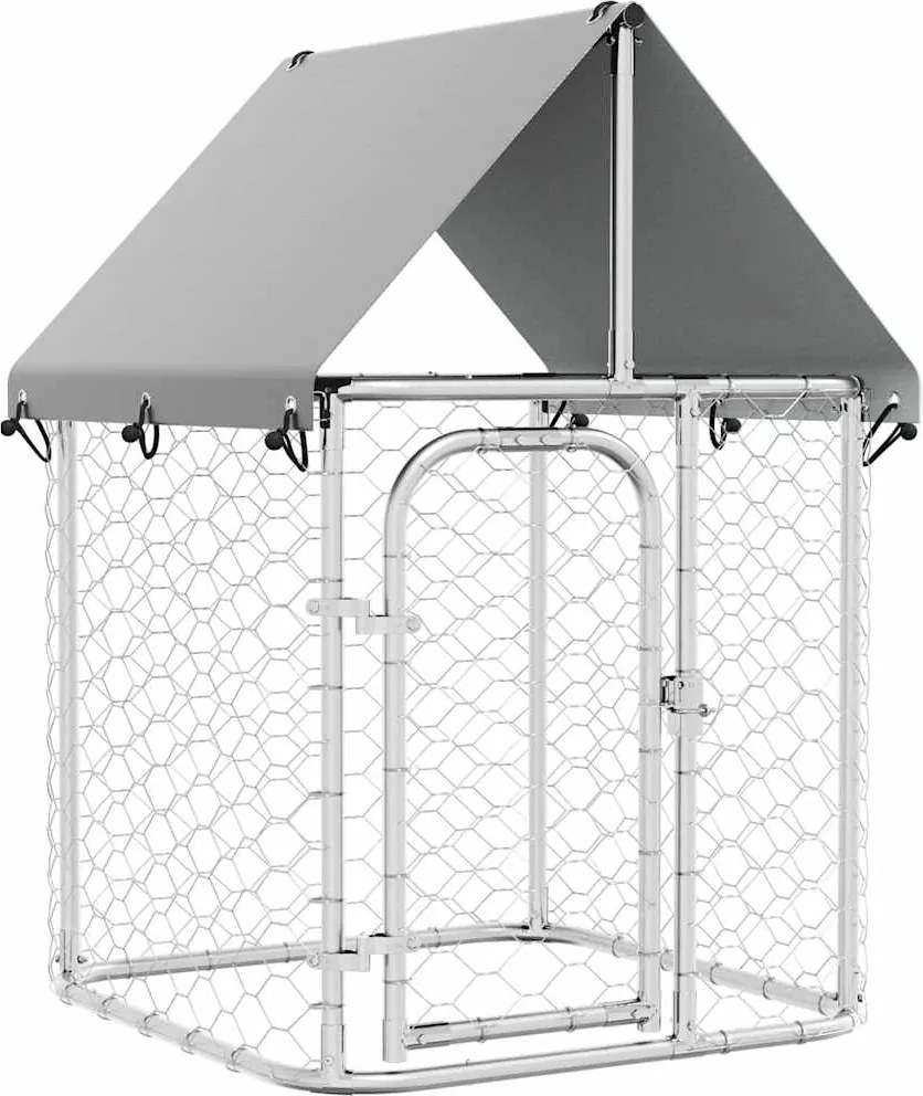 vidaXL Padoc pentru câini de exterior, cu acoperiș, 100x100x150 cm