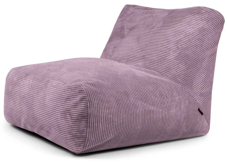 Fotoliu bean bag mov cu tapițerie din catifea reiată Tube 100 – SLOWDOWN