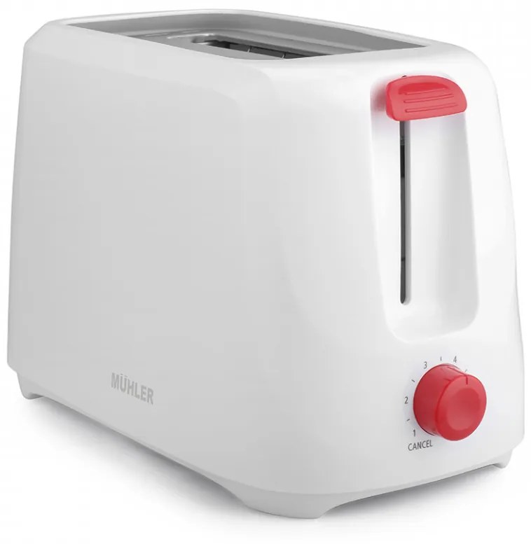 Toaster de pâine Muhler MT-969, izolat termic, alb, buton roșu 1003535