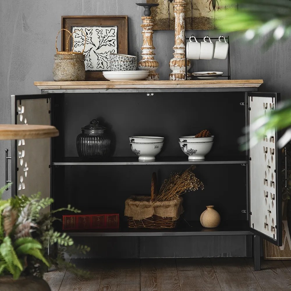 Bufet de bucatarie negru, lemn stil rustic DEPRIMO 17175 by Deprimo