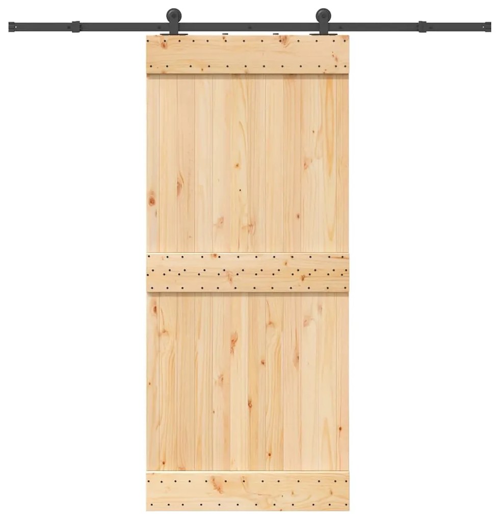 vidaXL Ușă glisantă cu set feronerie, 90x210 cm, lemn masiv de pin