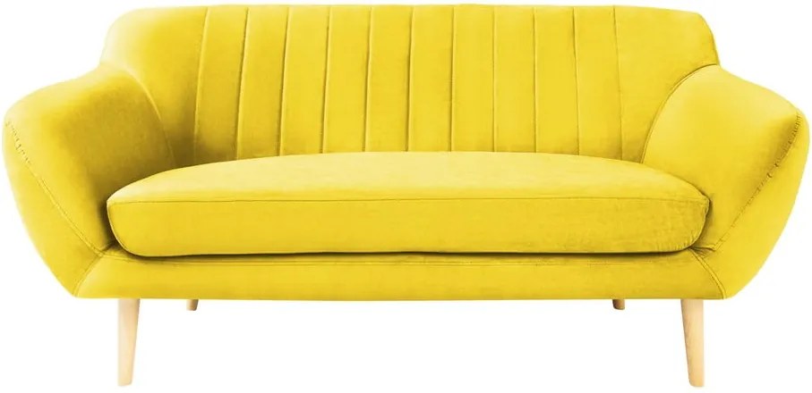 Canapea cu tapițerie din catifea Mazzini Sofas Sardaigne, 158 cm, galben