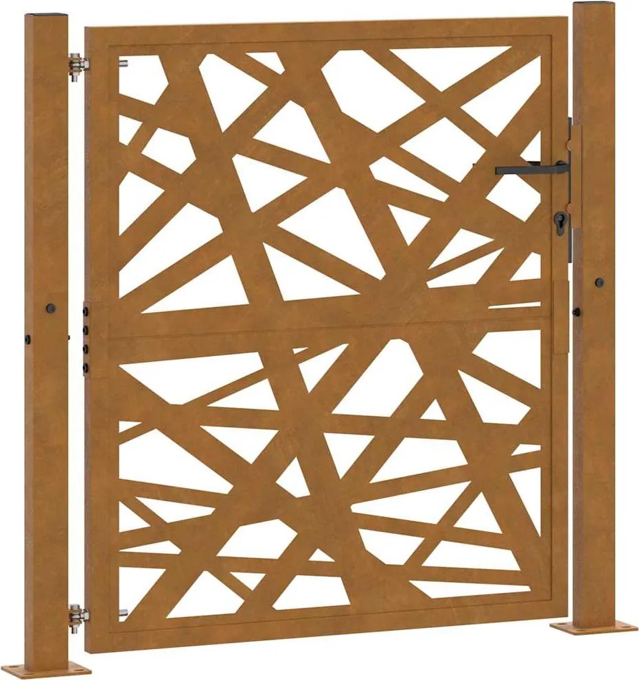 vidaXL Poartă de grădină 100x100 cm, oțel rezistent la intemperii, design luminos