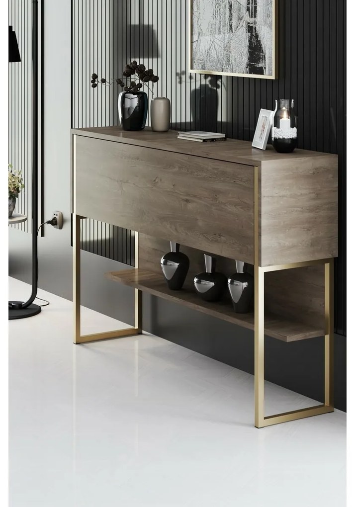 Comodă Luxe Walnut and Gold
