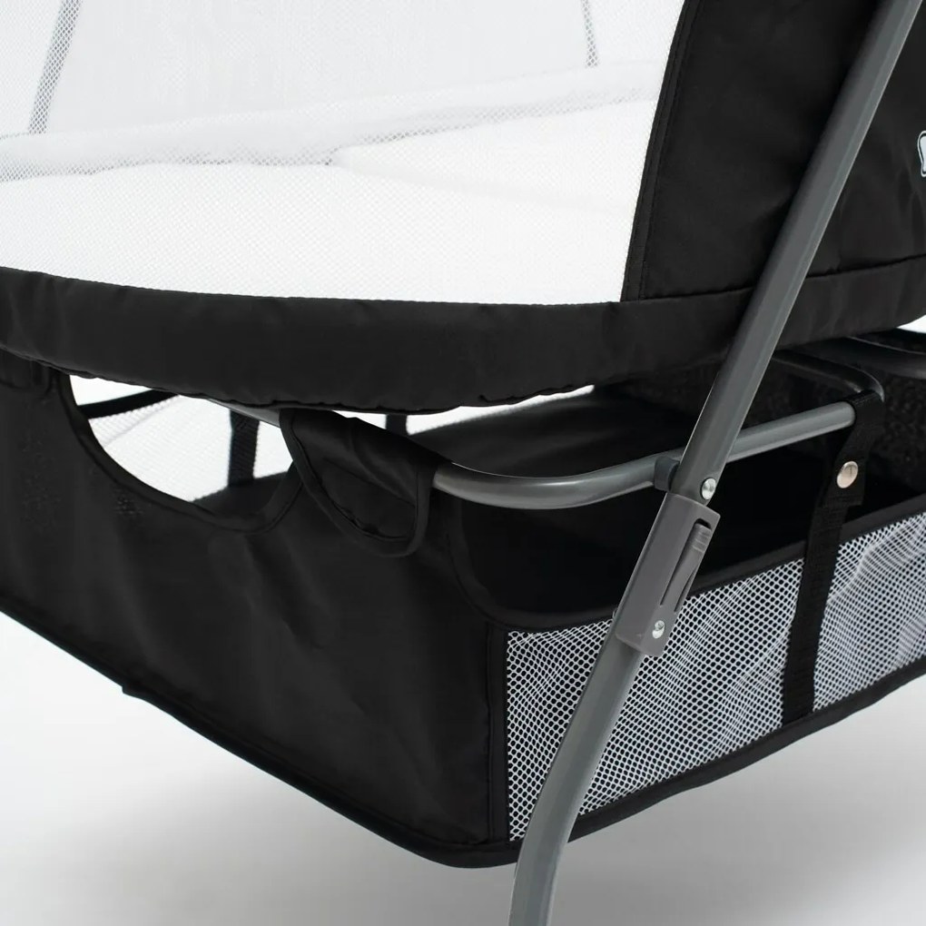 Pătuț pliabil Baby Mix Dreamy Nest negru, 92 x 70x 76 cm
