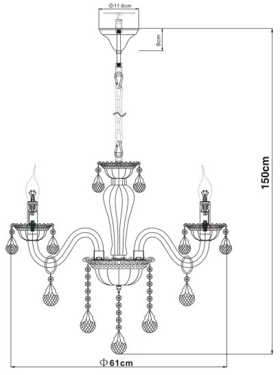 Globo 64118-3 - Lustra cu lant TEEJAY 3xE14/40W/230V