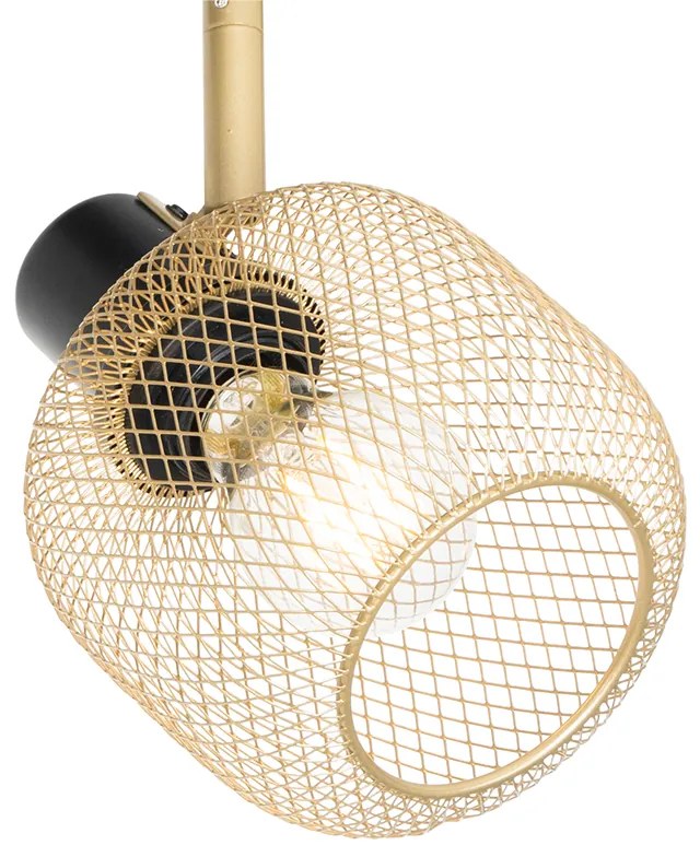 Spotlight industrial negru cu auriu 4 lumini - Bliss Mesh