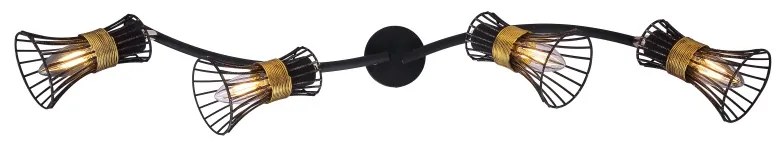 Plafoniera moderna metalica negru-aurie PURRA 4L 54814-4 GL