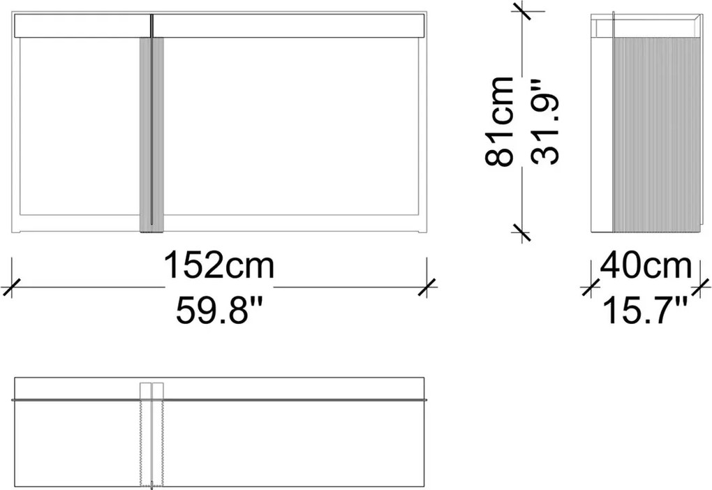 Masă lemn masiv de toaletă Personalizabilă, 152 × 40 × 81 cm