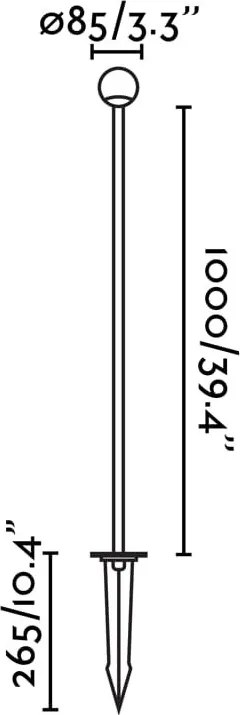 Stalp LED cu tarus iluminat exterior IP65 CUCA H-100cm