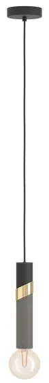 Lustră pe cablu Eglo 39935 CEDRAL 1xE27/40W/230V negru/auriu
