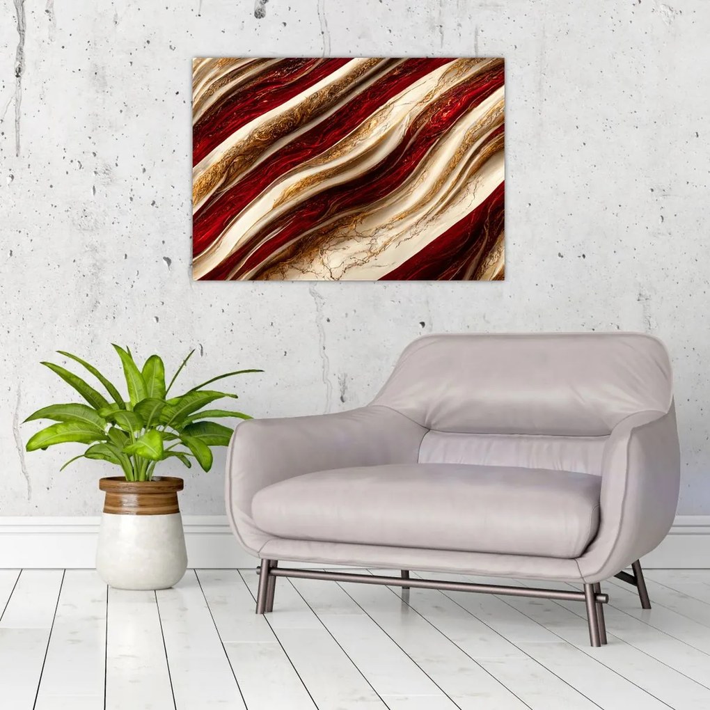 Tablou - Aur - textură albă (70x50 cm)